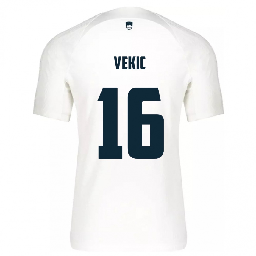 Niño Fútbol Camiseta Eslovenia Igor Vekic #16 Blanco 1ª Equipación 24-26 Argentina