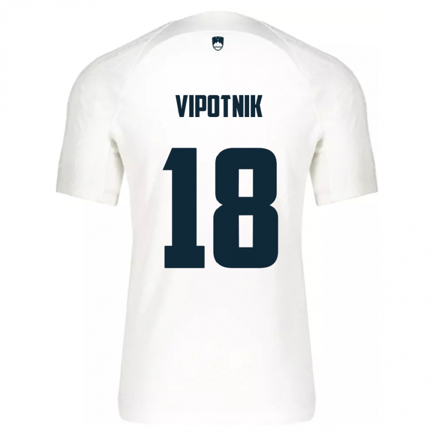 Niño Fútbol Camiseta Eslovenia Zan Vipotnik #18 Blanco 1ª Equipación 24-26 Argentina