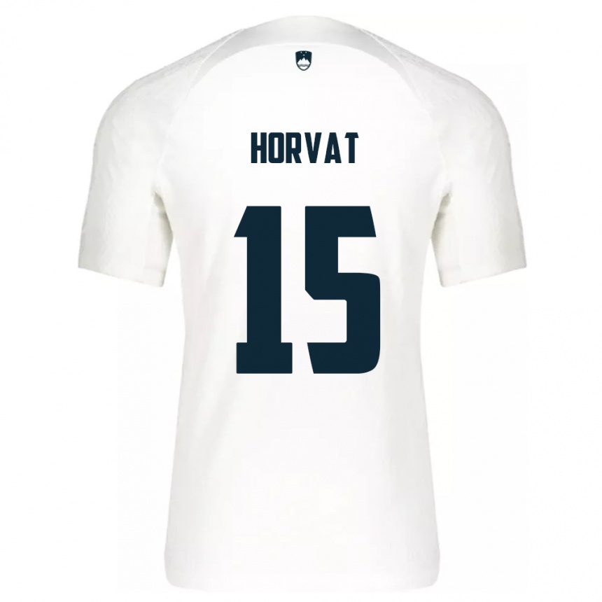 Niño Fútbol Camiseta Eslovenia Tomi Horvat #15 Blanco 1ª Equipación 24-26 Argentina