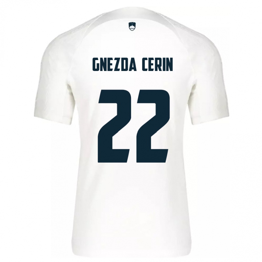 Niño Fútbol Camiseta Eslovenia Adam Gnezda Cerin #22 Blanco 1ª Equipación 24-26 Argentina