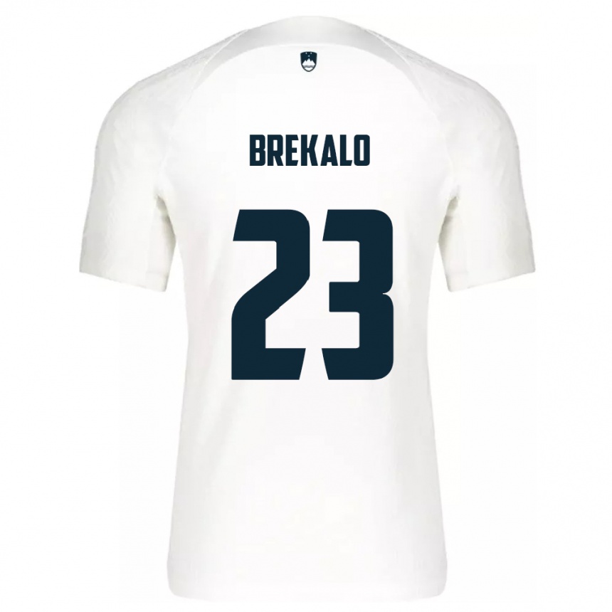 Niño Fútbol Camiseta Eslovenia David Brekalo #23 Blanco 1ª Equipación 24-26 Argentina