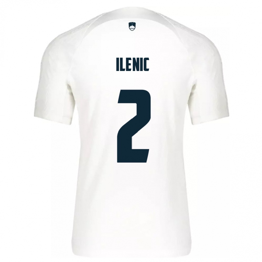 Niño Fútbol Camiseta Eslovenia Mitja Ilenic #2 Blanco 1ª Equipación 24-26 Argentina