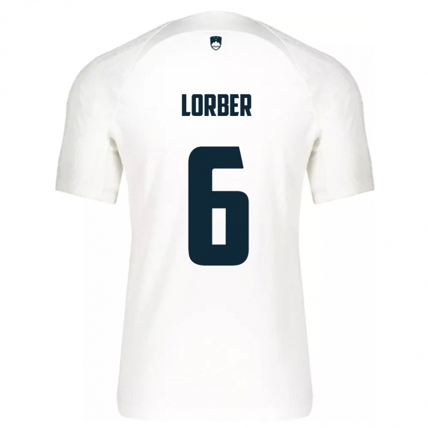 Niño Fútbol Camiseta Eslovenia Marcel Lorber #6 Blanco 1ª Equipación 24-26 Argentina