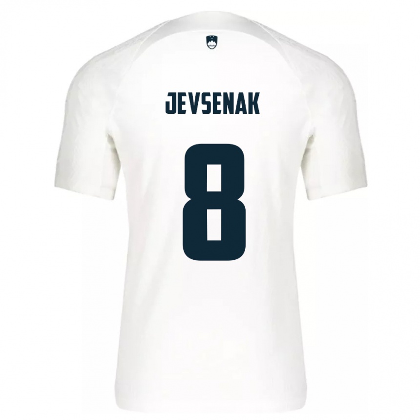 Niño Fútbol Camiseta Eslovenia Florjan Jevsenak #8 Blanco 1ª Equipación 24-26 Argentina