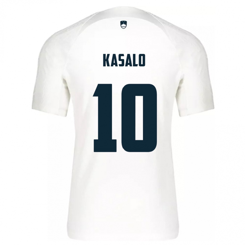 Niño Fútbol Camiseta Eslovenia Niko Kasalo #10 Blanco 1ª Equipación 24-26 Argentina