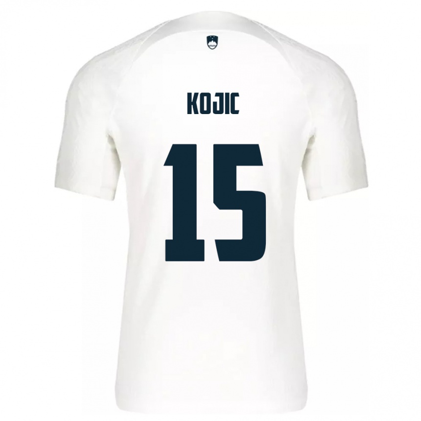 Niño Fútbol Camiseta Eslovenia Dino Kojic #15 Blanco 1ª Equipación 24-26 Argentina