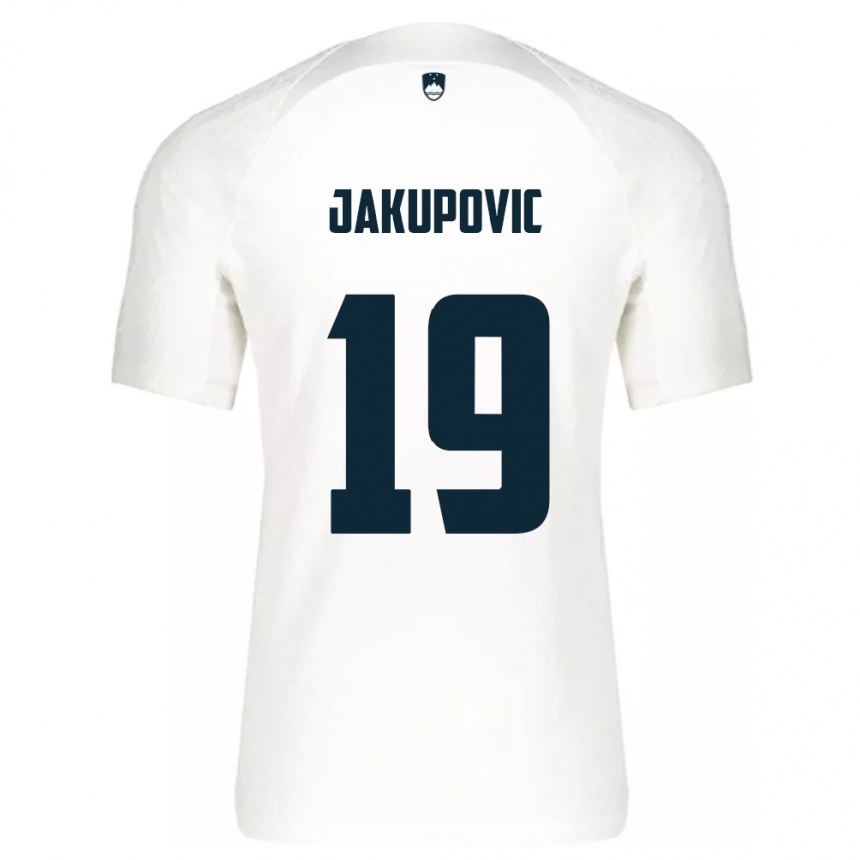 Niño Fútbol Camiseta Eslovenia Aldin Jakupovic #19 Blanco 1ª Equipación 24-26 Argentina