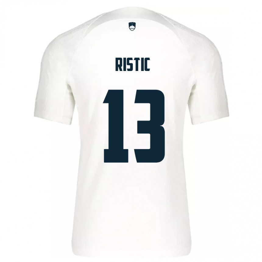 Niño Fútbol Camiseta Eslovenia Aleks Ristic #13 Blanco 1ª Equipación 24-26 Argentina