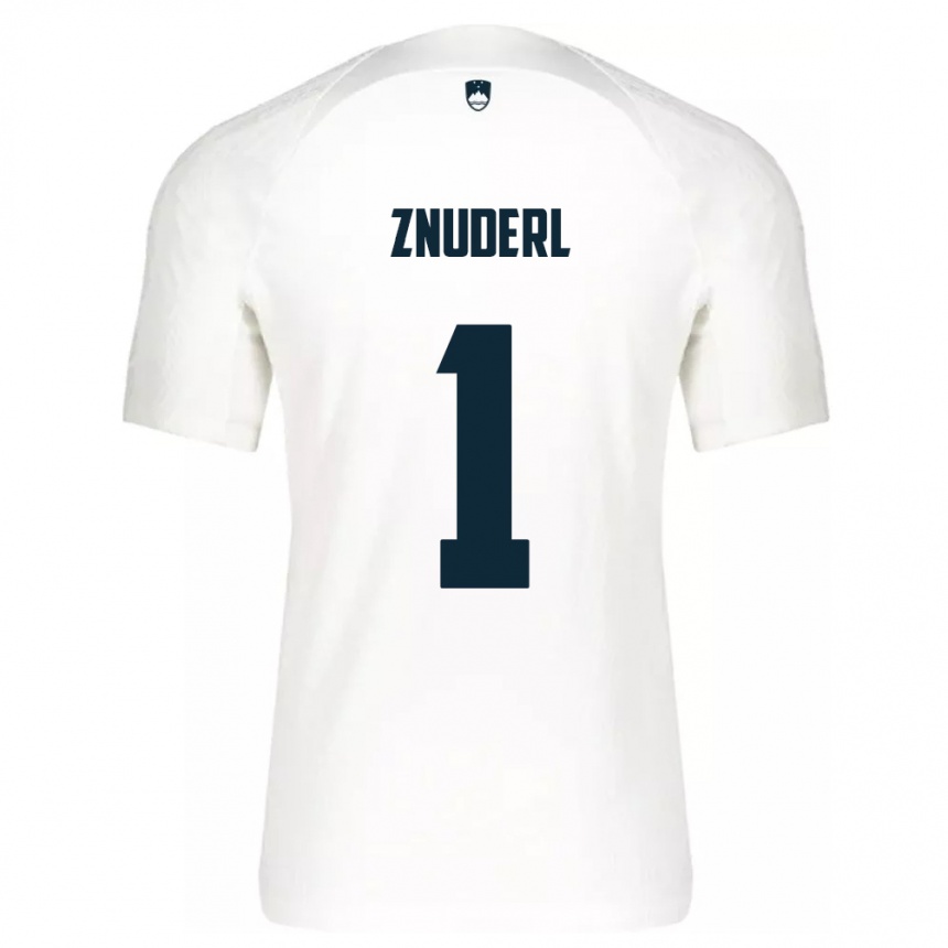 Niño Fútbol Camiseta Eslovenia Tai Znuderl #1 Blanco 1ª Equipación 24-26 Argentina