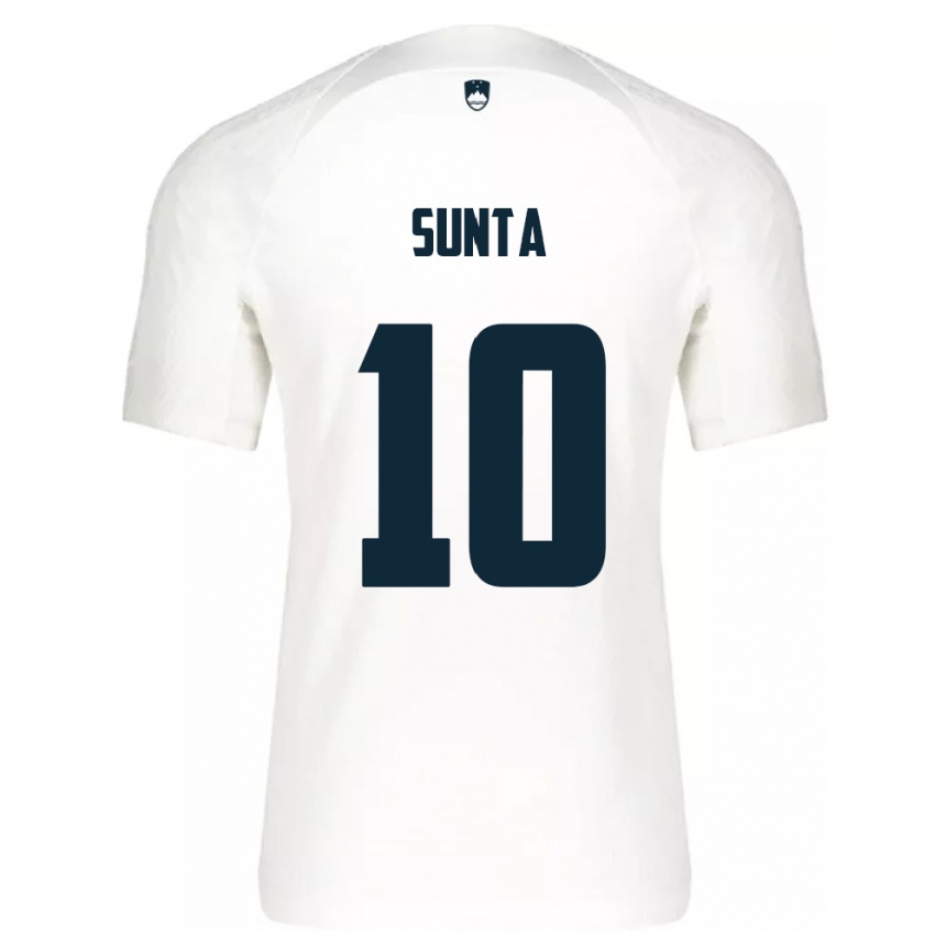 Niño Fútbol Camiseta Eslovenia Sven Sunta #10 Blanco 1ª Equipación 24-26 Argentina