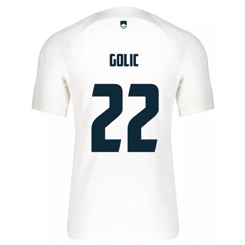 Niño Fútbol Camiseta Eslovenia Tilen Golic #22 Blanco 1ª Equipación 24-26 Argentina