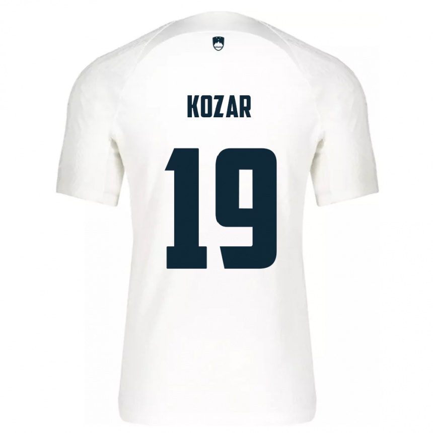 Niño Fútbol Camiseta Eslovenia Kristjan Kozar #19 Blanco 1ª Equipación 24-26 Argentina