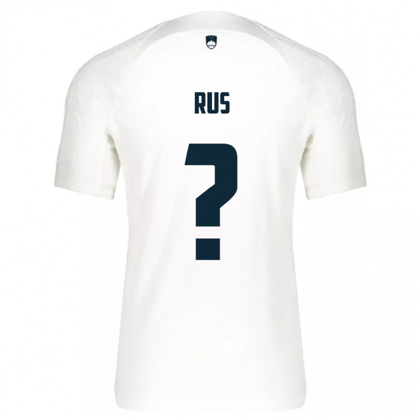 Niño Fútbol Camiseta Eslovenia Luka Rus #0 Blanco 1ª Equipación 24-26 Argentina