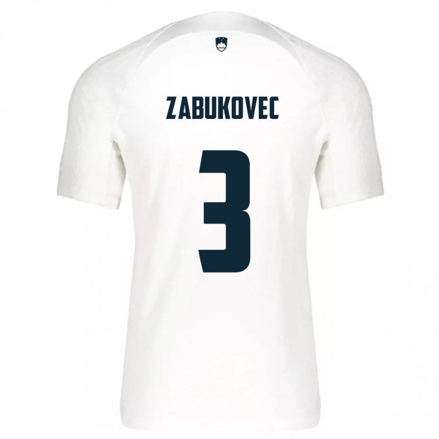 Niño Fútbol Camiseta Eslovenia Anze Zabukovec #3 Blanco 1ª Equipación 24-26 Argentina