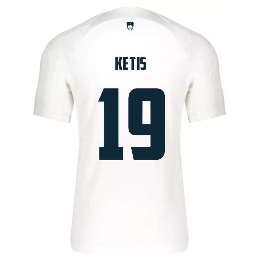 Niño Fútbol Camiseta Eslovenia Sara Ketiš #19 Blanco 1ª Equipación 24-26 Argentina