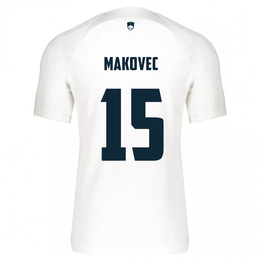 Niño Fútbol Camiseta Eslovenia Sara Makovec #15 Blanco 1ª Equipación 24-26 Argentina