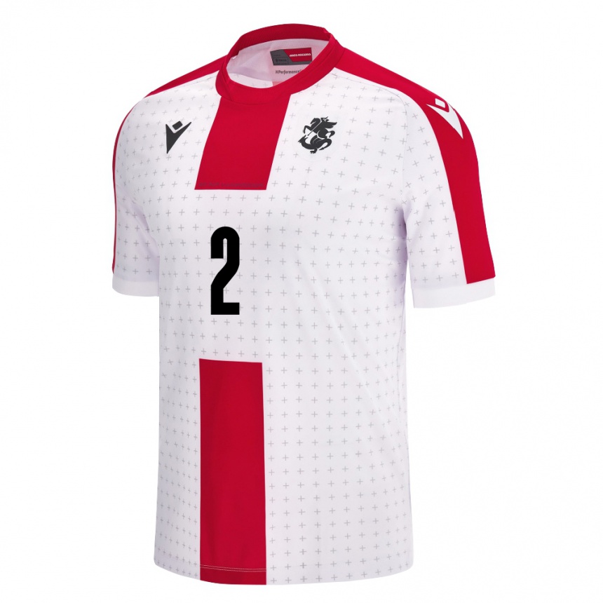 Niño Fútbol Camiseta Georgia Giorgi Gvasalia #2 Blanco 1ª Equipación 24-26 Argentina