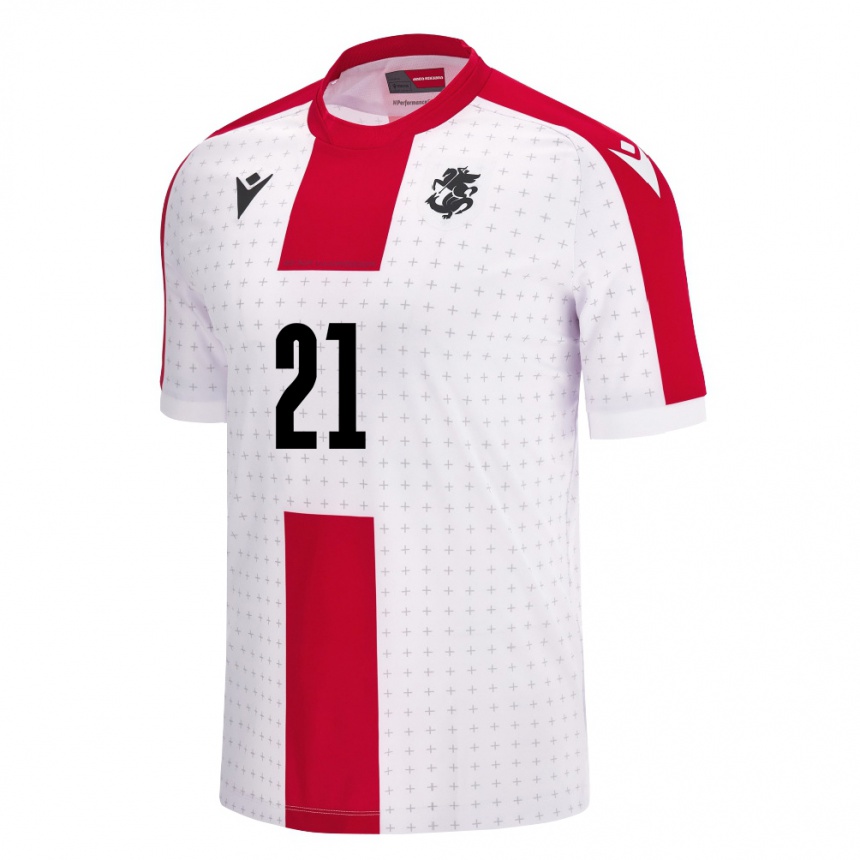 Niño Fútbol Camiseta Georgia Mariam Kalandadze #21 Blanco 1ª Equipación 24-26 Argentina