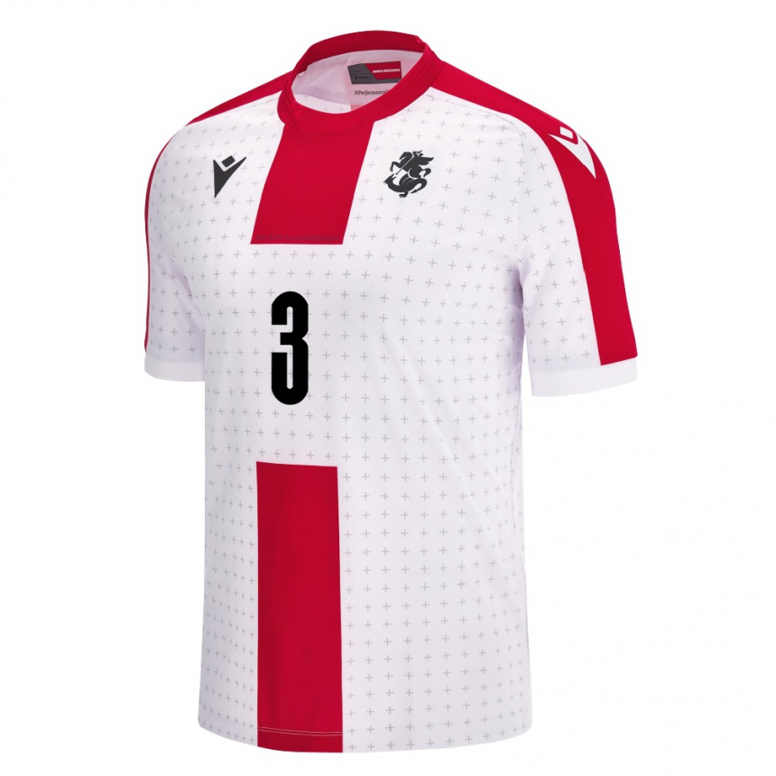 Niño Fútbol Camiseta Georgia Aleksandre Narimanidze #3 Blanco 1ª Equipación 24-26 Argentina