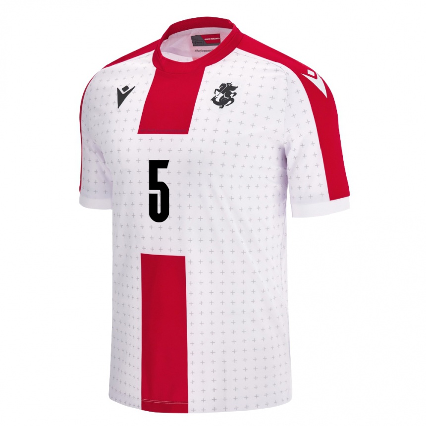 Niño Fútbol Camiseta Georgia Tamar Kvelidze #5 Blanco 1ª Equipación 24-26 Argentina