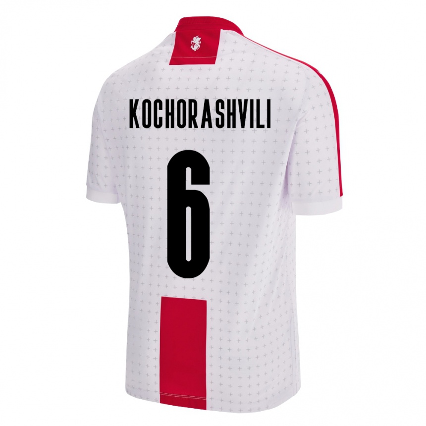 Niño Fútbol Camiseta Georgia Giorgi Kochorashvili #6 Blanco 1ª Equipación 24-26 Argentina