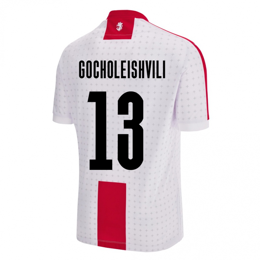 Niño Fútbol Camiseta Georgia Giorgi Gocholeishvili #13 Blanco 1ª Equipación 24-26 Argentina