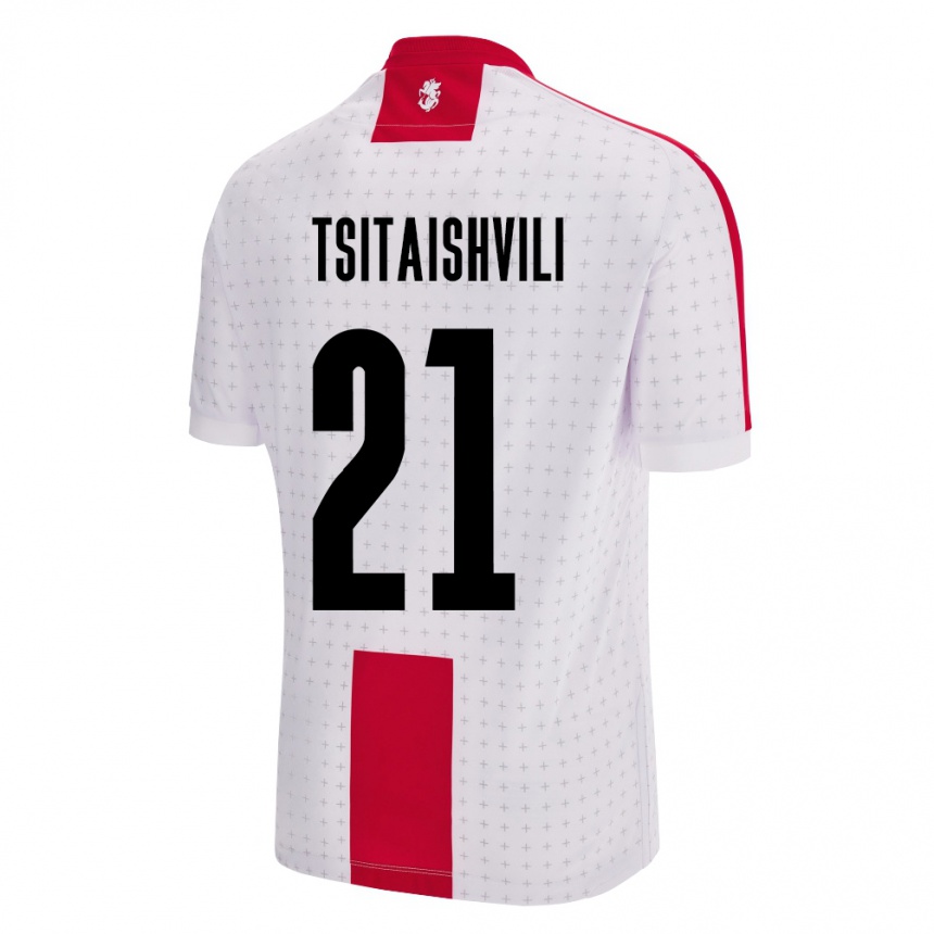 Niño Fútbol Camiseta Georgia Georgiy Tsitaishvili #21 Blanco 1ª Equipación 24-26 Argentina