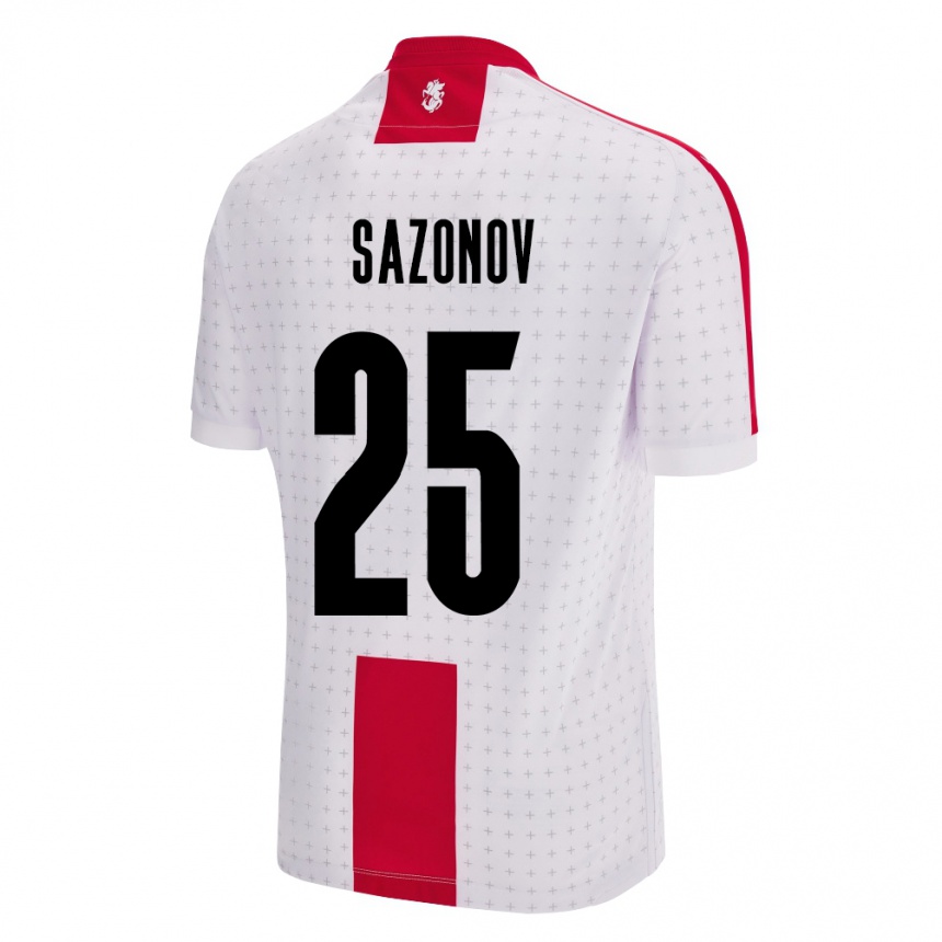 Niño Fútbol Camiseta Georgia Saba Sazonov #25 Blanco 1ª Equipación 24-26 Argentina