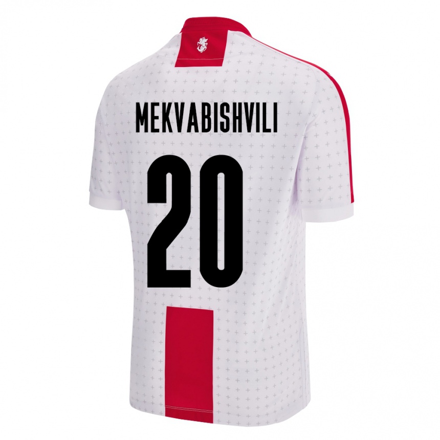 Niño Fútbol Camiseta Georgia Anzor Mekvabishvili #20 Blanco 1ª Equipación 24-26 Argentina