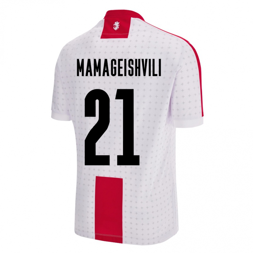 Niño Fútbol Camiseta Georgia Otar Mamageishvili #21 Blanco 1ª Equipación 24-26 Argentina