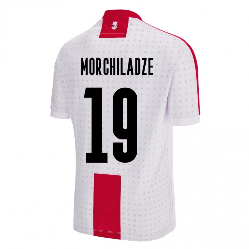 Niño Fútbol Camiseta Georgia Tornike Morchiladze #19 Blanco 1ª Equipación 24-26 Argentina