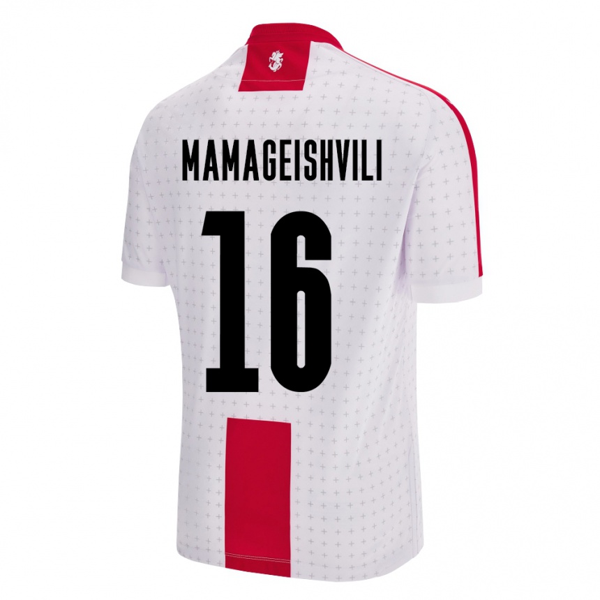 Niño Fútbol Camiseta Georgia Gizo Mamageishvili #16 Blanco 1ª Equipación 24-26 Argentina