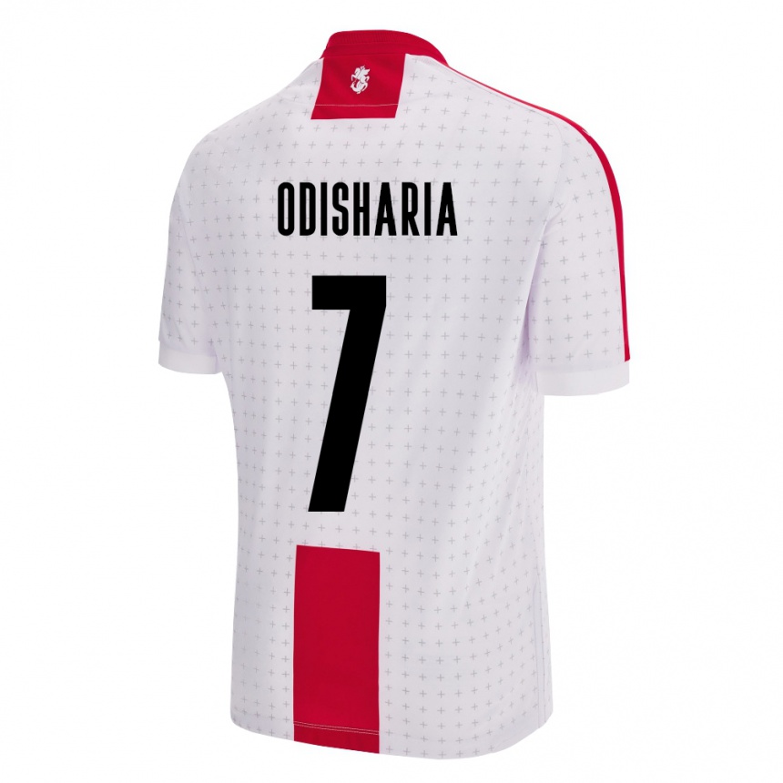 Niño Fútbol Camiseta Georgia Lasha Odisharia #7 Blanco 1ª Equipación 24-26 Argentina