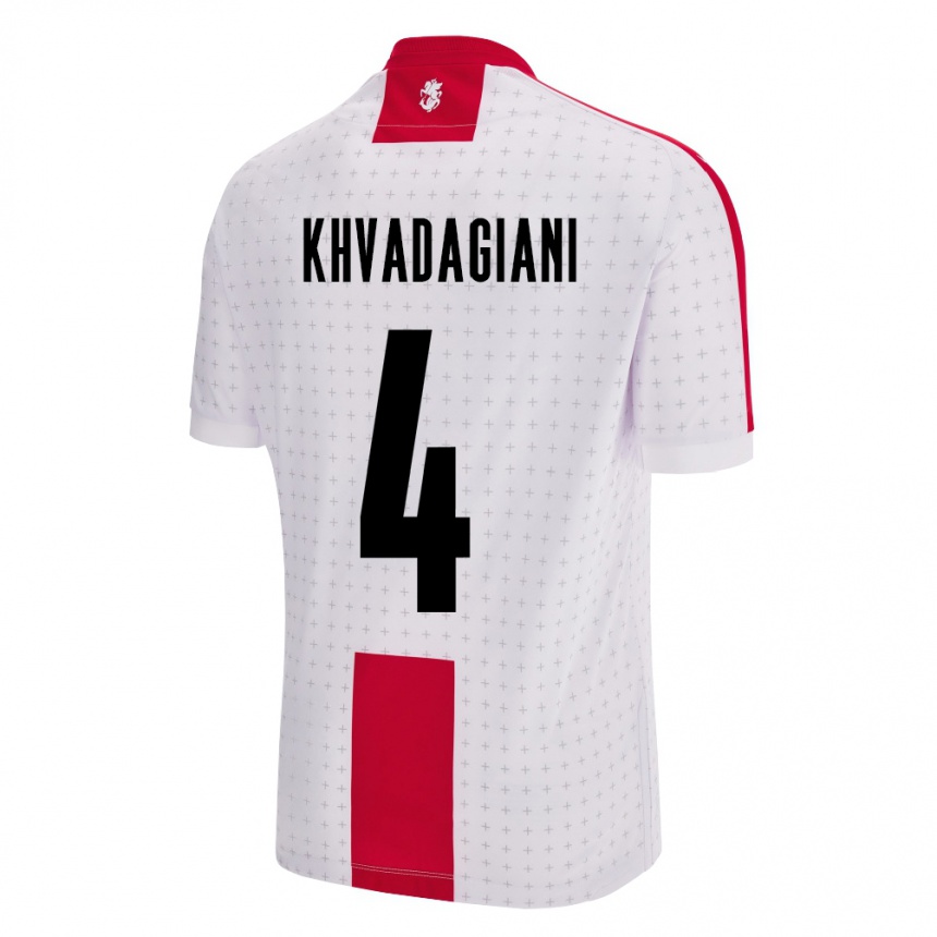 Niño Fútbol Camiseta Georgia Saba Khvadagiani #4 Blanco 1ª Equipación 24-26 Argentina