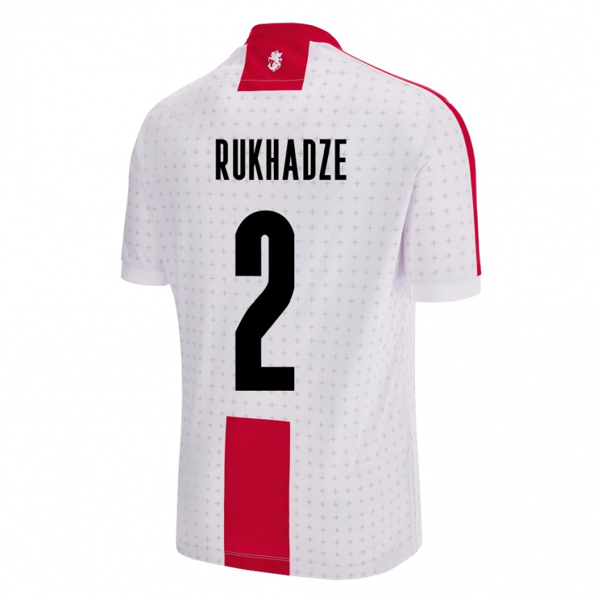 Niño Fútbol Camiseta Georgia Zurab Rukhadze #2 Blanco 1ª Equipación 24-26 Argentina