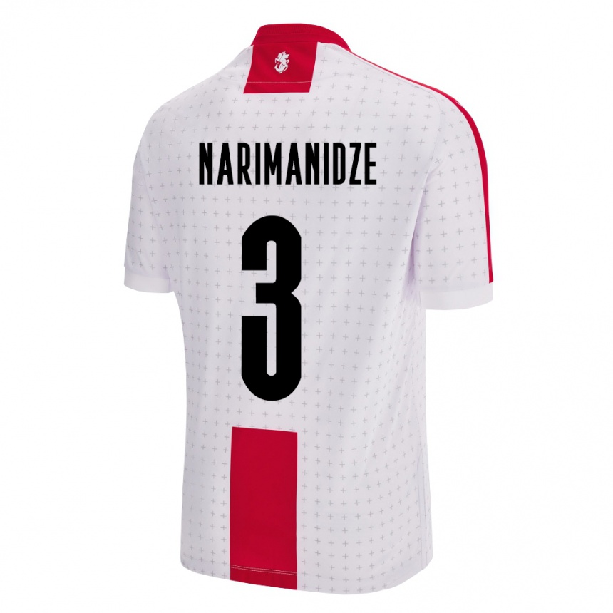 Niño Fútbol Camiseta Georgia Aleksandre Narimanidze #3 Blanco 1ª Equipación 24-26 Argentina