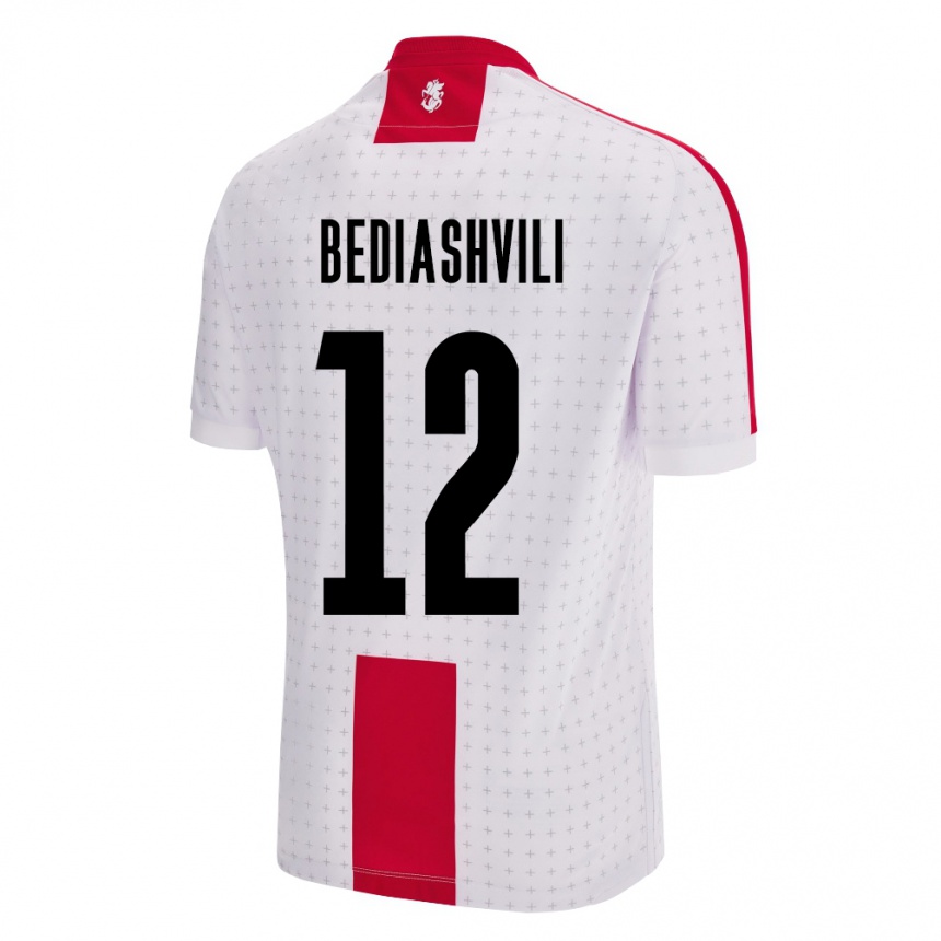 Niño Fútbol Camiseta Georgia Giorgi Bediashvili #12 Blanco 1ª Equipación 24-26 Argentina