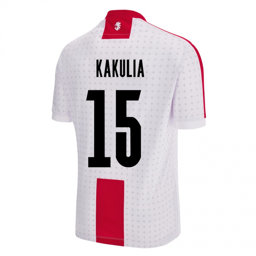 Niño Fútbol Camiseta Georgia Giorgi Kakulia #15 Blanco 1ª Equipación 24-26 Argentina