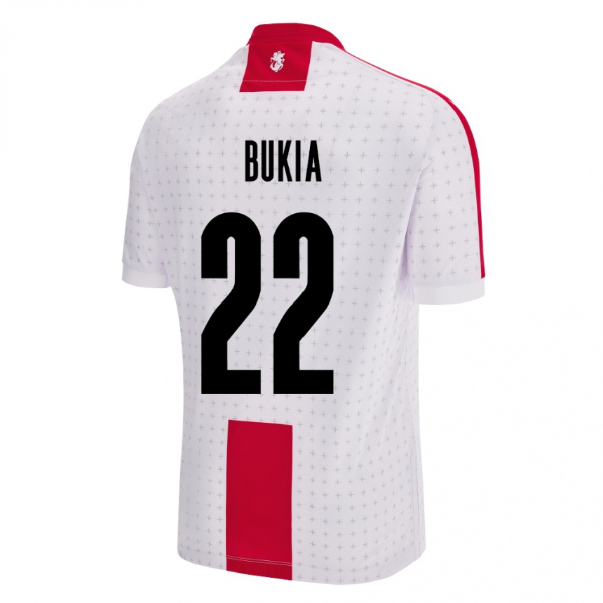 Niño Fútbol Camiseta Georgia Davit Bukia #22 Blanco 1ª Equipación 24-26 Argentina