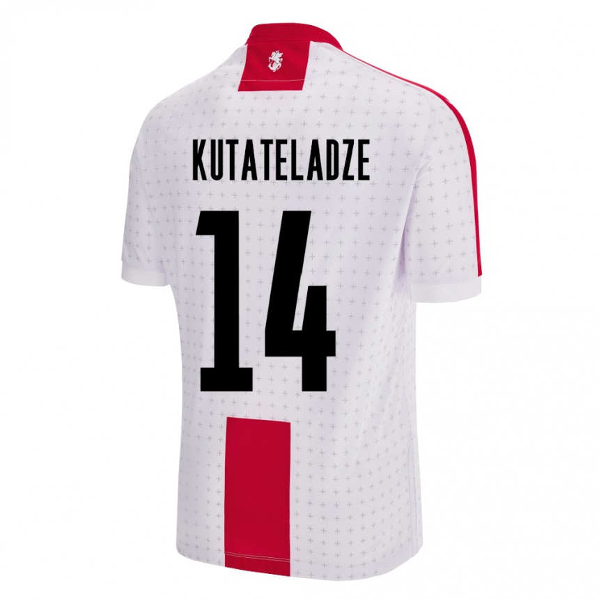 Niño Fútbol Camiseta Georgia Alexandre Kutateladze #14 Blanco 1ª Equipación 24-26 Argentina