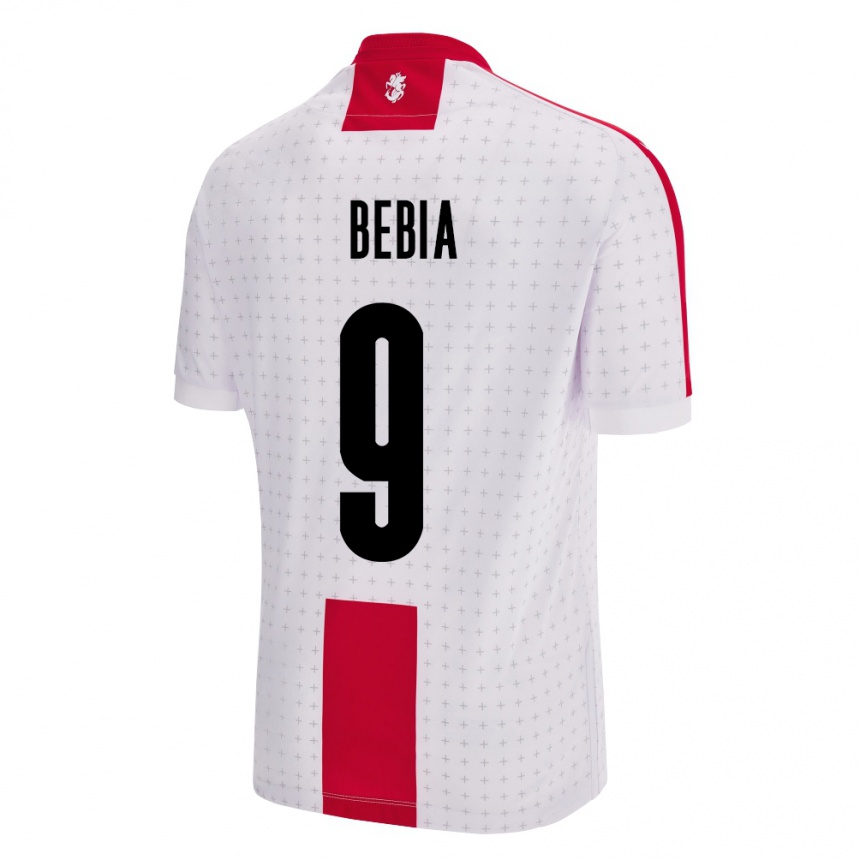 Niño Fútbol Camiseta Georgia Maiko Bebia #9 Blanco 1ª Equipación 24-26 Argentina