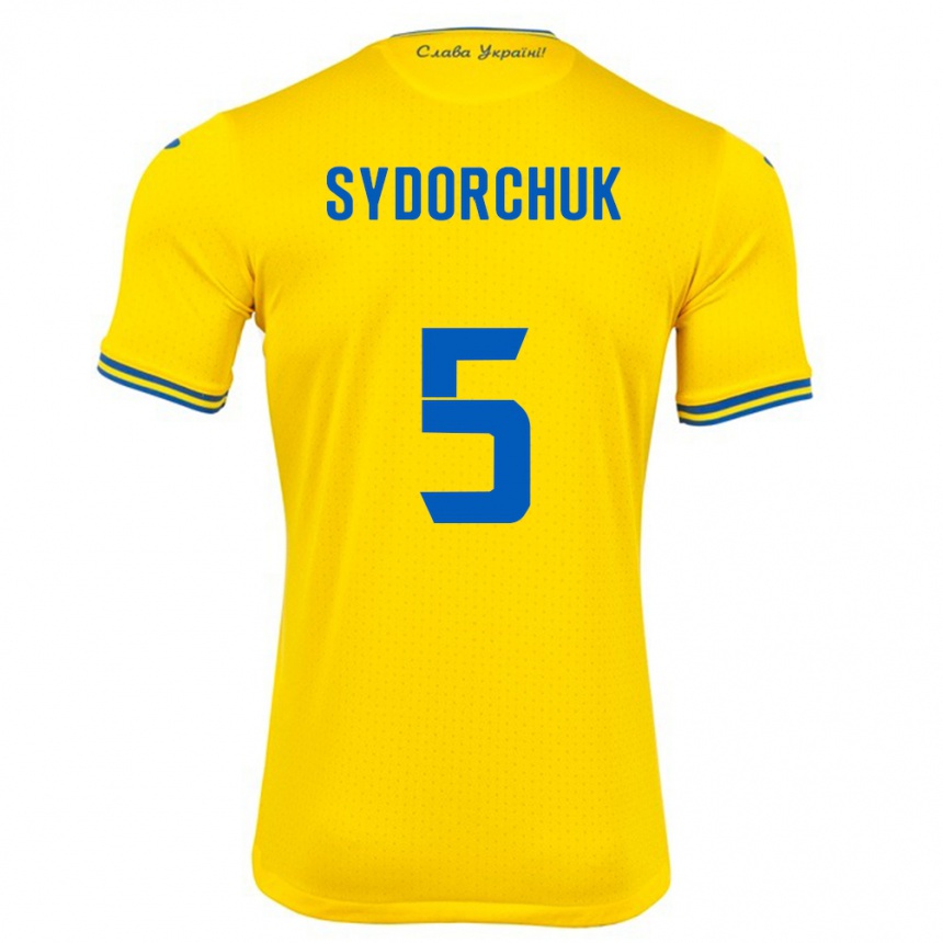 Niño Fútbol Camiseta Ucrania Sergiy Sydorchuk #5 Amarillo 1ª Equipación 24-26 Argentina