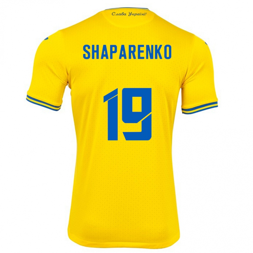 Niño Fútbol Camiseta Ucrania Mykola Shaparenko #19 Amarillo 1ª Equipación 24-26 Argentina