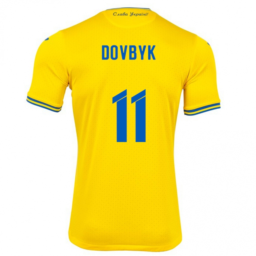 Niño Fútbol Camiseta Ucrania Artem Dovbyk #11 Amarillo 1ª Equipación 24-26 Argentina