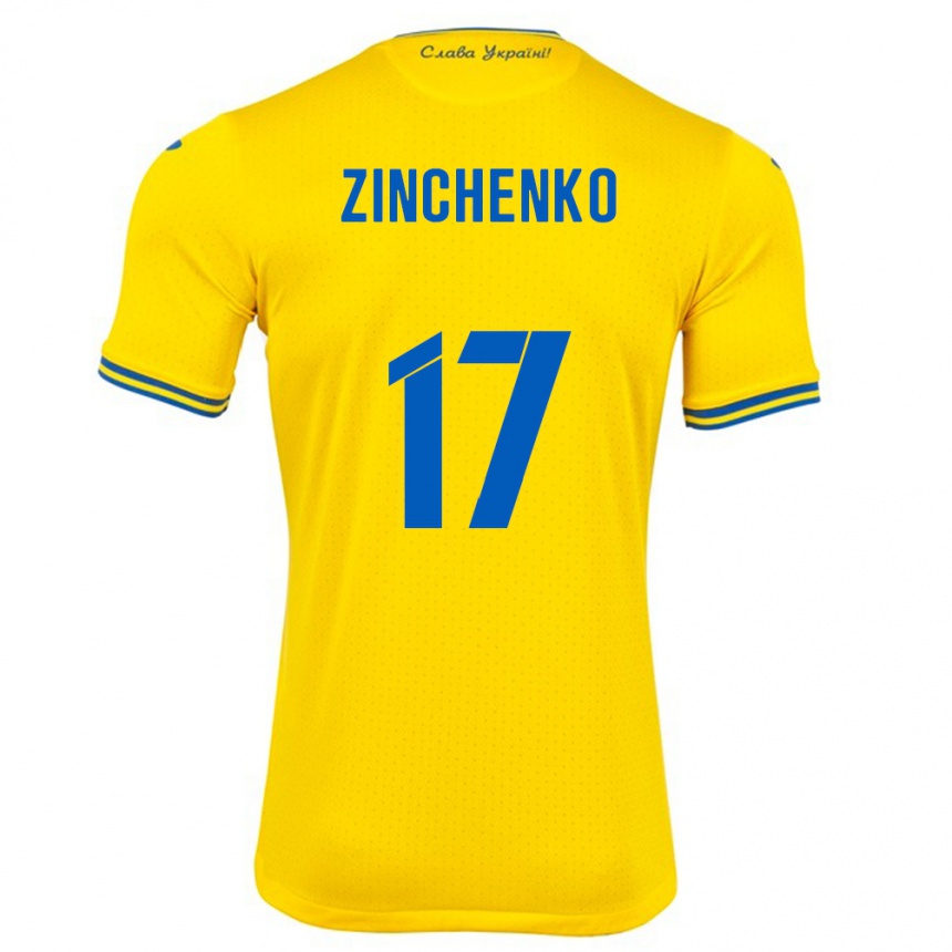 Niño Fútbol Camiseta Ucrania Oleksandr Zinchenko #17 Amarillo 1ª Equipación 24-26 Argentina