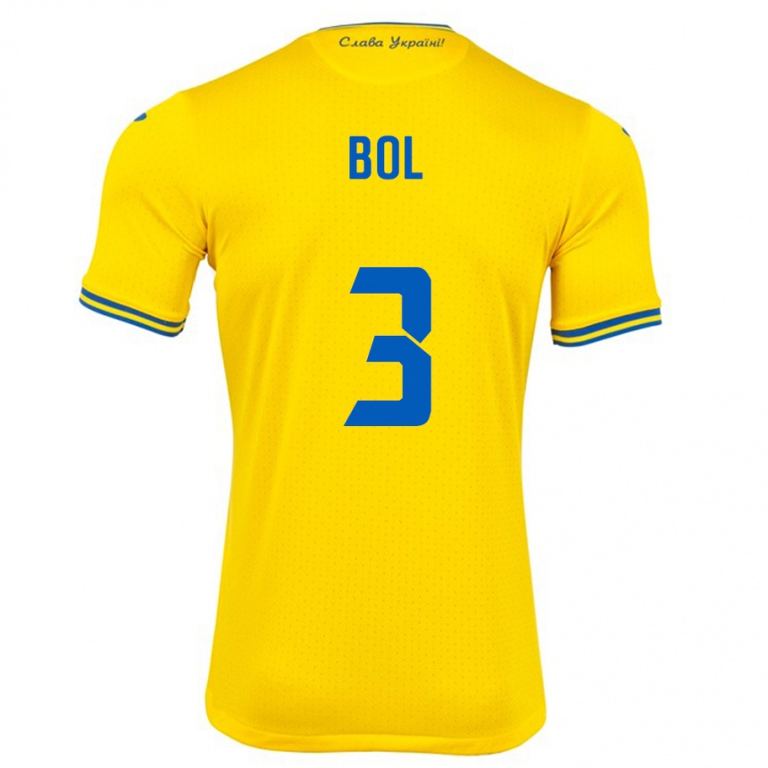 Niño Fútbol Camiseta Ucrania Anton Bol #3 Amarillo 1ª Equipación 24-26 Argentina