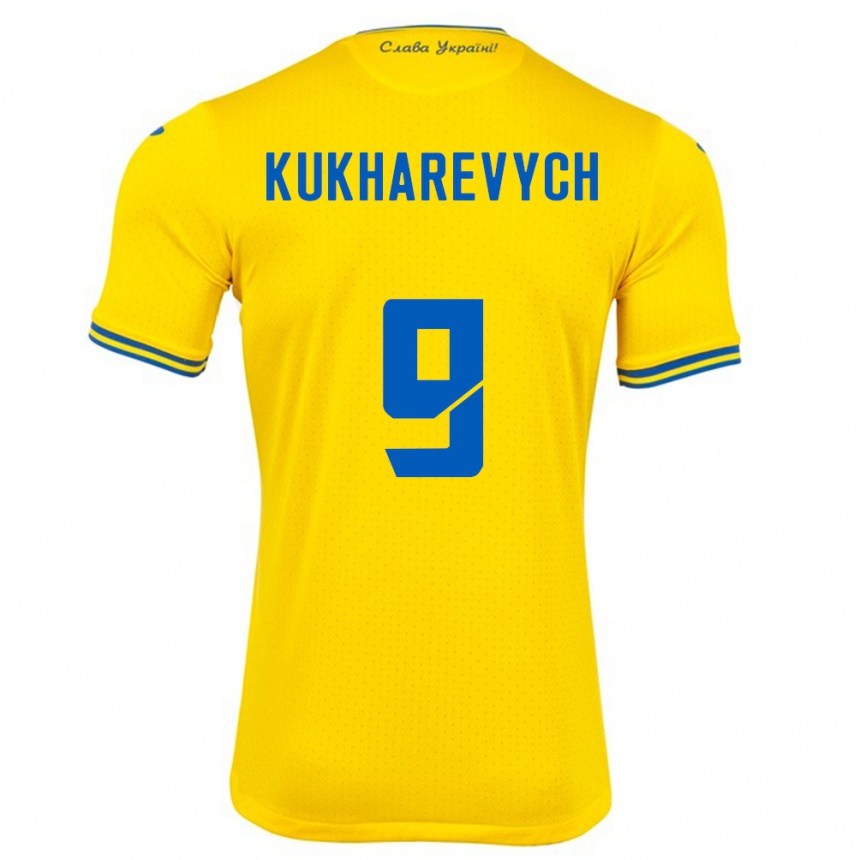 Niño Fútbol Camiseta Ucrania Mykola Kukharevych #9 Amarillo 1ª Equipación 24-26 Argentina