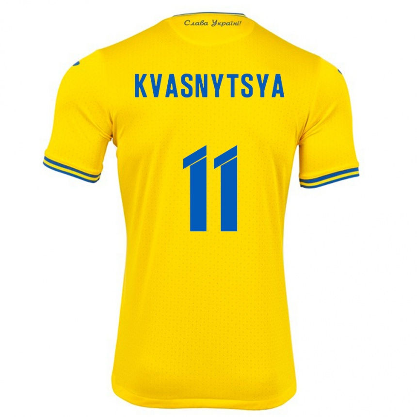 Niño Fútbol Camiseta Ucrania Ilya Kvasnytsya #11 Amarillo 1ª Equipación 24-26 Argentina