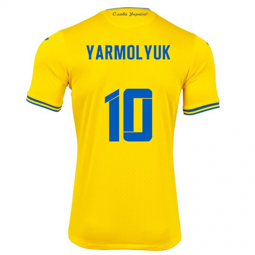 Niño Fútbol Camiseta Ucrania Yegor Yarmolyuk #10 Amarillo 1ª Equipación 24-26 Argentina