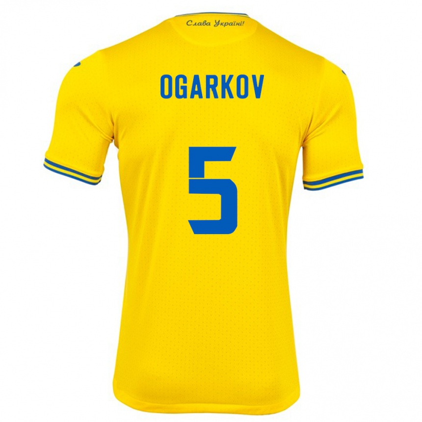 Niño Fútbol Camiseta Ucrania Mykola Ogarkov #5 Amarillo 1ª Equipación 24-26 Argentina